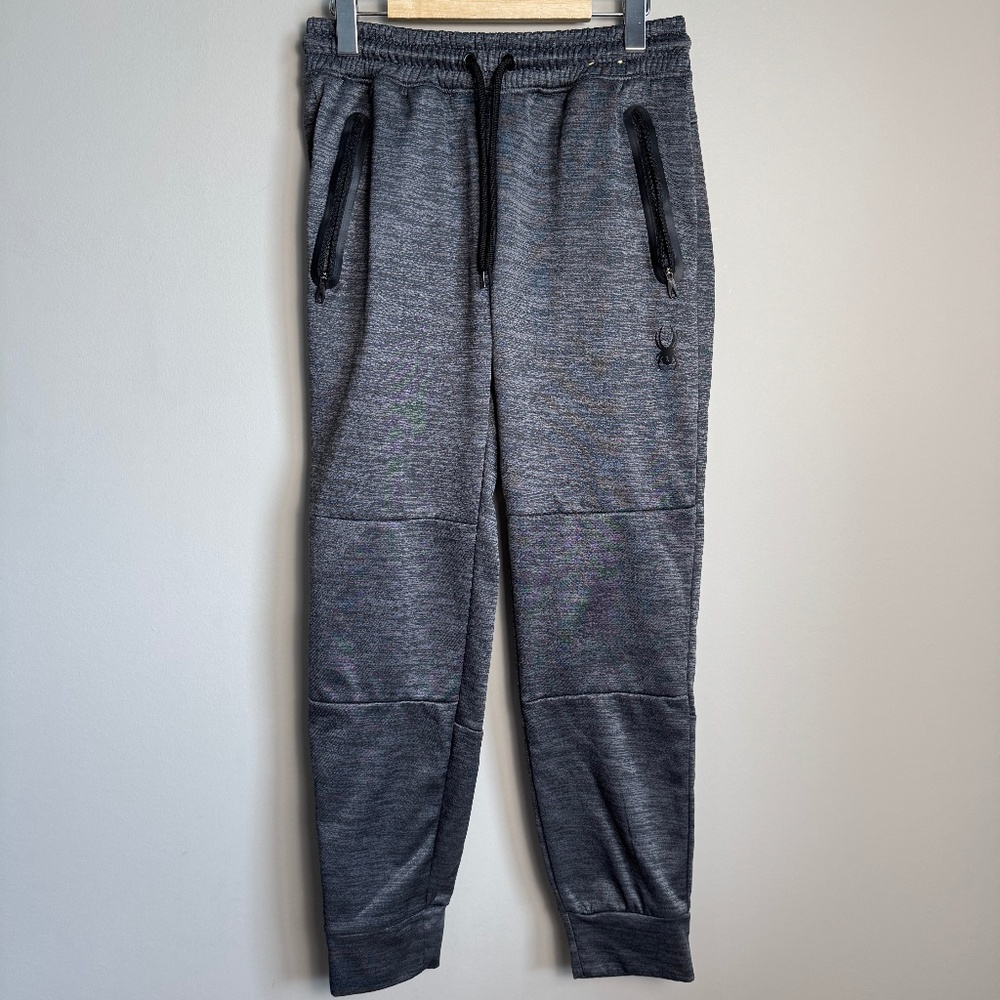 Spyder Men's Jogger Style Elastic Waist‎ Fleece Sweatpants Silver/Gray Small Gym